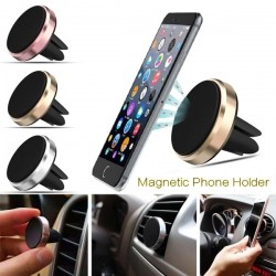 Suport auto magnetic, universal, pentru telefon, pentru grila ventilatie - negru