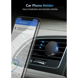 Suport auto magnetic, universal, pentru telefon, pentru grila ventilatie - negru