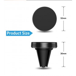 Suport auto magnetic, universal, pentru telefon, pentru grila ventilatie - negru