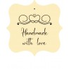 15 Etichete cartonate, "Handmade with love" 50 mm