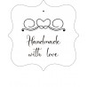 15 Etichete cartonate, "Handmade with love" 50 mm
