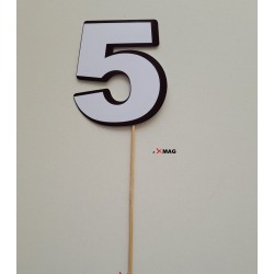 Topper aniversar cifra Alb...