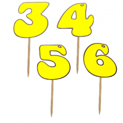 Topper aniversar cifra galbena