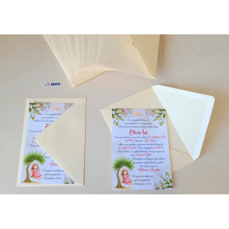Invitatie botez, gradina fermecata