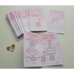 Meniu botez, ursulet roz cu...