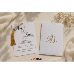 Invitatie nunta - auriu cu...