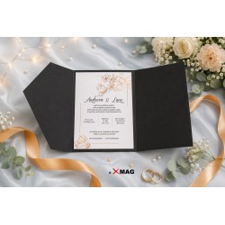 Invitatie nunta - negru & auriu